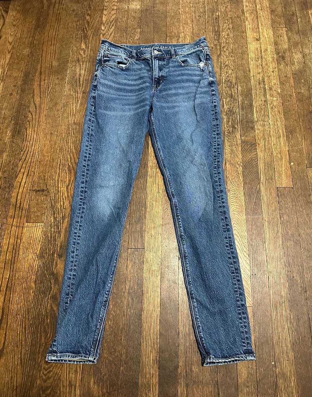 American Eagle Stretch High-Waisted 90’s Skinny Blue Jeans Size 12 X-Long